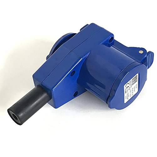 Bayram - Acoplamiento en ángulo CEE con toma de corriente Schuko IP44. Cable adaptador, toma de 230 V/16 A, enchufe para camping, para exteriores de caravanas