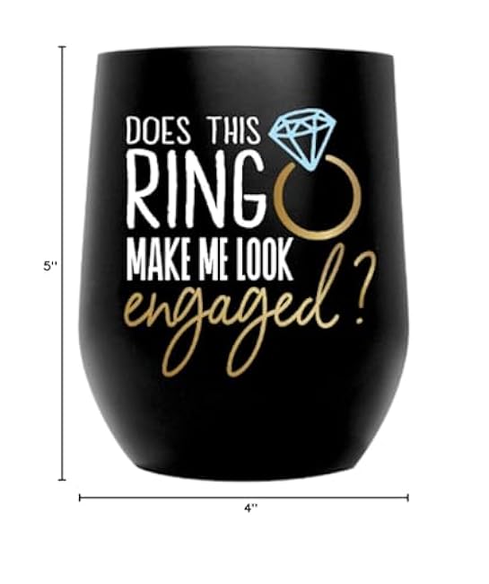 12 oz Stainless Steel Wine Tumbler with Lid | Engaged Gift for Her