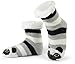 Sooneeya Christmas Slipper Socks for Kids Fuzzy Cabin Socks Cute Animal Soft Warm Thick Lined Indoor Stocking Stuffers 4-7 Years 2 Pairs Stripe Reindeer and Stripe Raccoon