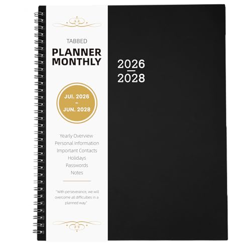 Monthly Planner 2026-2028 - 2026-2028 Monthly Planner 24 Months 9 x 11 JUL. 2026 - JUN. 2028 with Inner Pocket Coated Tabs