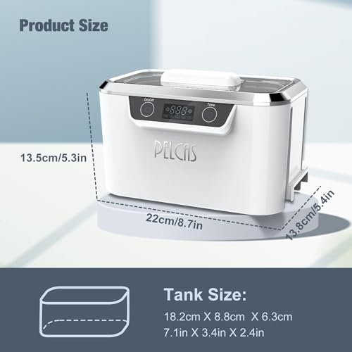 Ultraschallreinigungsgerät 800ml- PELCAS Ultraschallgerät Touchscreen Ultraschallreiniger mit LCD...