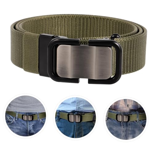 VALICLUD Stylish Men's Casual Nylon Waistbelt Automatic Buckle and Breathable Design for Comfortable Fit for Jeans and Everyday Wear Green4