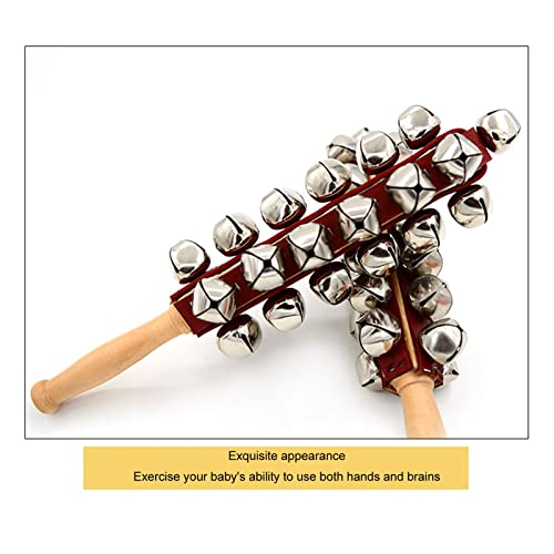 Tnfeeon Jingle Bell Stick, Musical Instrument Wooden Handle Bell Toy For Children For Kindergarten #TOP3