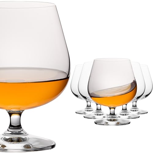 IMPERIAL Cognacgläser 480ml 6er Set Cognac Schwenker aus Crystalline Glas bauchige Weinbrandschwenker spülmaschinenfest