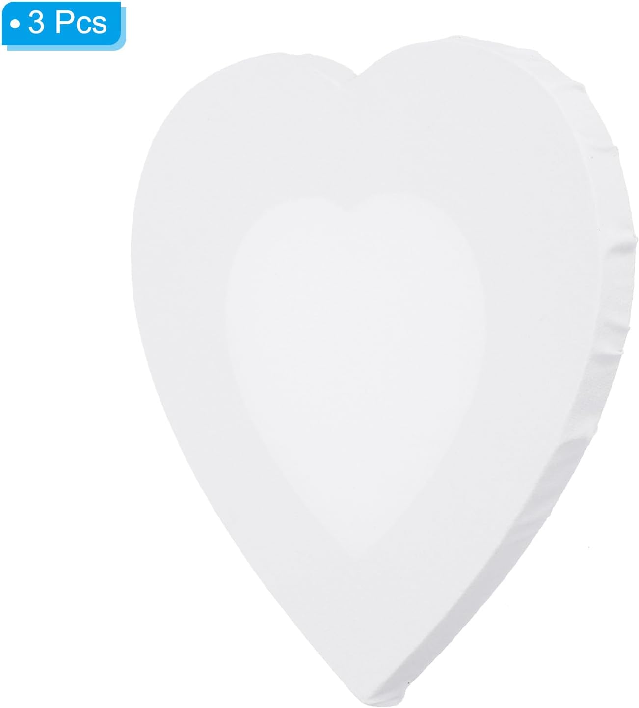 PATIKIL Paint Canvases for Painting, 3 Pack 12x12 Inch Heart-Shaped Wood Frame Stretched Blank Art Canvas Board Panels for Acrylic, Oil, Tempera Painting, White