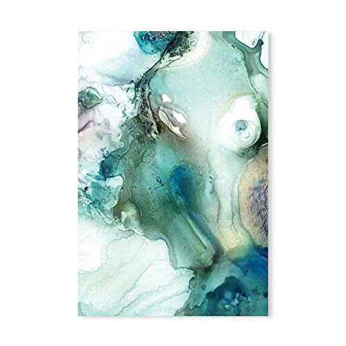 DMPro Menta Astratta Verde Marmo Quadri su Tela