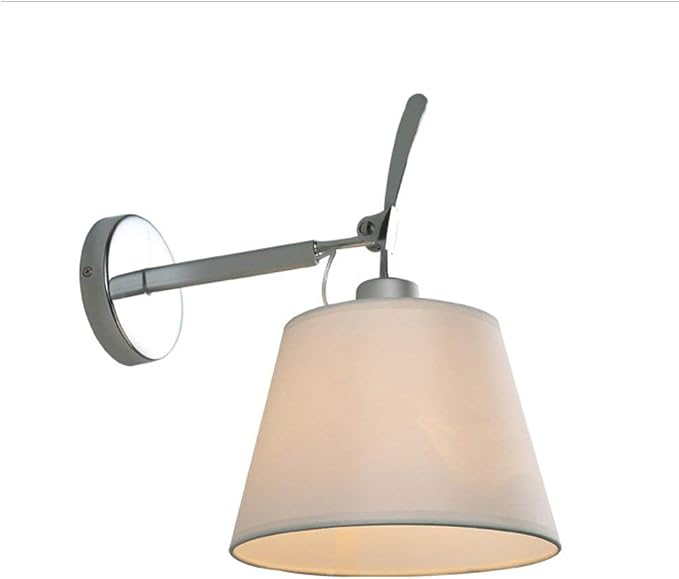NZDY White Nordic Wall Lamp Modern Fabric Lamp Shade Adjustable Simple E27 Living Room Restaurant Study Bath Corridor Bedroom 36Cm*35Cm Wall Lamp
