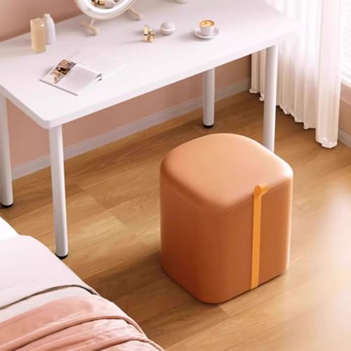 Pouf Empilable Repose-Pieds Pivotant En Cuir GIZNXBA Grey - 6