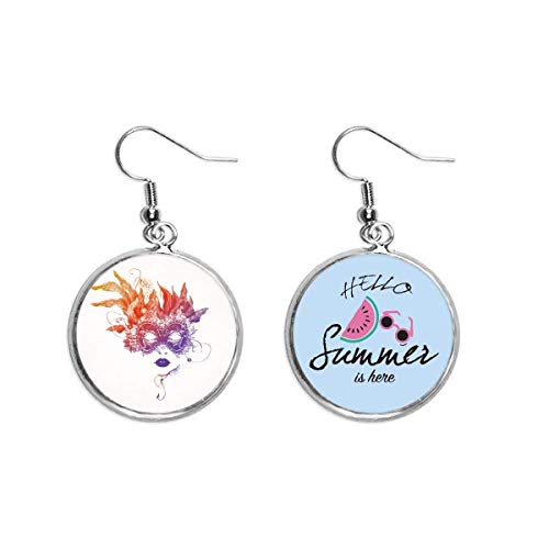 Pendientes de sandía estilo Grace máscara de Carnaval de Venecia