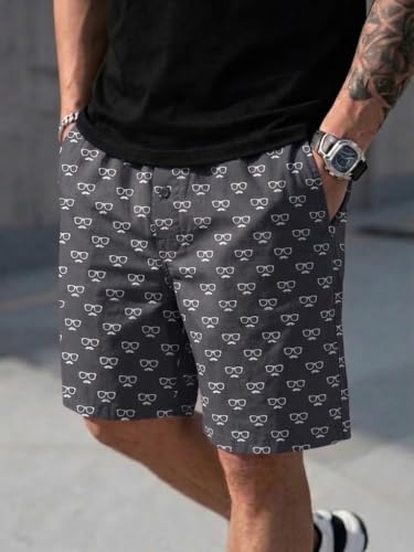 Image of Men's Cotton Casual Shorts |Striped Half Pants for Men |Comfortable | Elastic Waist with Drawstring | Lightweight & Comfortable for Beach Vacations, Casual Daily Outings & Sleepwear Bermuda Shorts