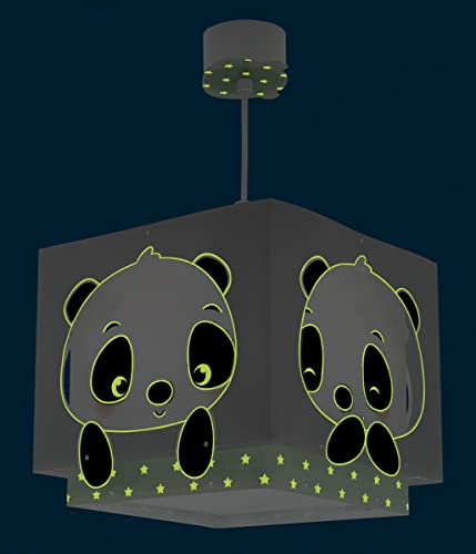 Dalber Lampe Suspension Enfant Ours Panda animaux Vert 63162H