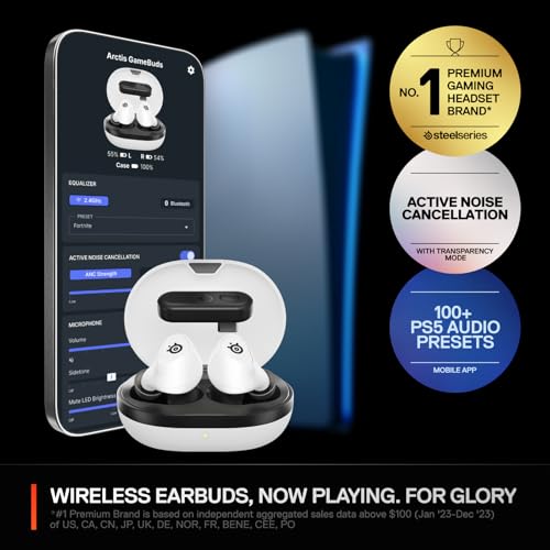 Arctis GameBuds for PlayStation/PC/Switch/Mobile — Quick-Switch 2.4GHz + Bluetooth 5.3 — Active Noise Cancelling — Mobile App Sound Presets — Water Resistant IP55 — 40H Battery with Qi Charging Case by SteelSeries - Image 2