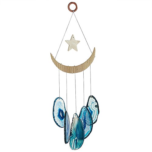 Chime agate bleue mookaitedecor, cadeau idéal décoration suspendue