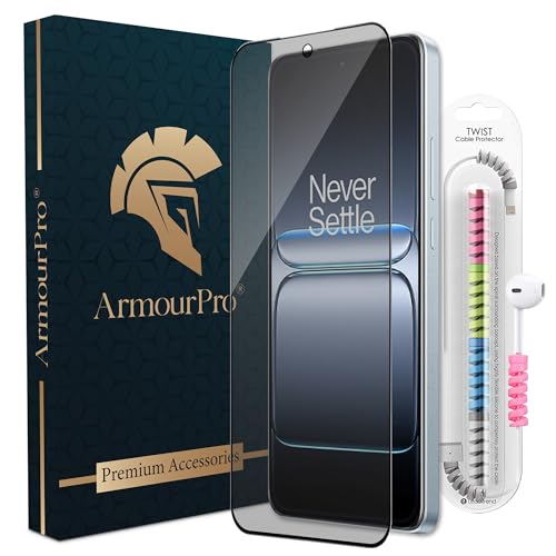 Image of ArmourPro Anti Glare Matte Tempered Glass for OnePlus Nord 5 / OnePlus 15, Anti-Fingerprint Screen Protector, 9H Scratch Resistant, Smooth Touch, Easy Installation Kit with Cable Protector