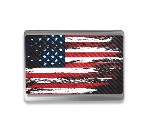 Image of MightySkins Carbon Fiber Skin Compatible with Microsoft Surface Laptop Studio 2 (2023) Full Wrap Kit - Tattered Flag | Protective, Durable Textured Carbon Fiber Finish | Made in The USA