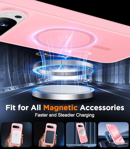 Coque translucide mate pour Pixel 10 Pro design premium SPIDERCASE rose