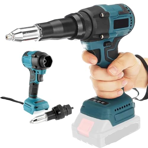 Cordless Riveting Pliers, 550W LED Electric Automatic Riveter Gun Tool Kit, Professional Rivet Nut Hand Tool with Battery, Charger and Carrying Case