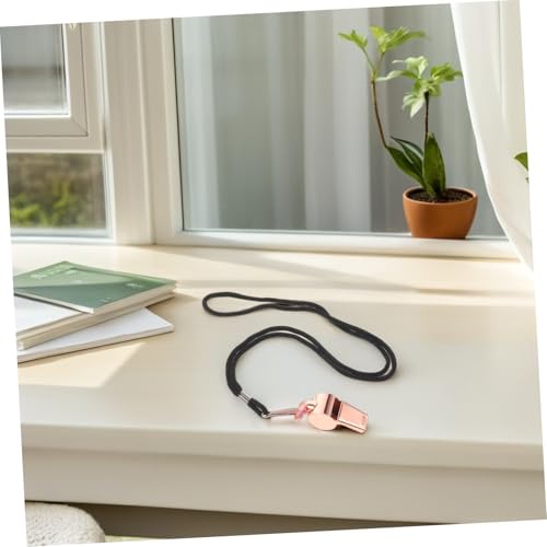6 silbatos deportivos de acero inoxidable con cordón para cuello miniatura 5