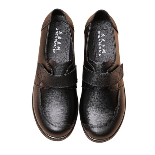 Loafers for Women Egchi Women's Genuine Cowhide Leather Flat Shoes Comfortable Round Toe Slip-On Leisure Footwear2