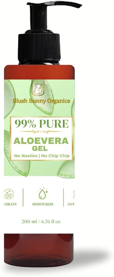 99% Pure Aloe Vera Gel for Face, Skin & Hair – Natural, Cold-Pressed, Lightweight & Fast-Absorbing Gel – For Men & Women, All Skin Types | Pregnancy Safe | Sensitive Skin Safe