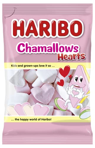 Haribo Chamallows Hearts, Caramelle Marshmallow A Forma Di Cuore, Senza Glutine, Ideale Per San Valentino - 175gr