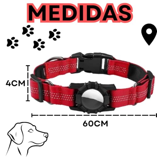 Coleira de Cachorro ENCAIXE TAG Localizadora Reflexiva Air Tag COLLAR DOG DURAVEL RASTREAMENTO PET C
