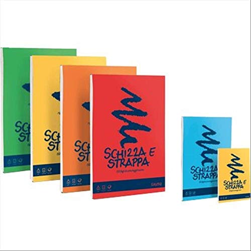 Grammatura 50 g/mq Favini Schizza e Strappa A6 150fogli quaderno per Scrivere - Confezione da 5 Blocchi