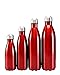 Bouteille d'eau réutilisable eau Isotherme Bouteille Acier Inoxydable double paroi Gourde Maintient les boissons froides pendant 24 heures, chaudes pendant 12 heures，Rouge,350ml
