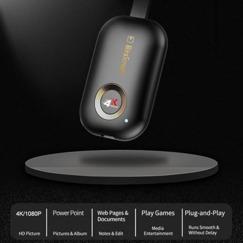 Image of HD Wireless Display Receiver 5G WiFi 4K 1080P Mobile Screen Cast Mirroring Adapter Dongle for iPhone Mac iOS Android to TV Projector Support Miracast Airplay DLNA No Switching (5G+2.4G) (5G WiFi 4K)