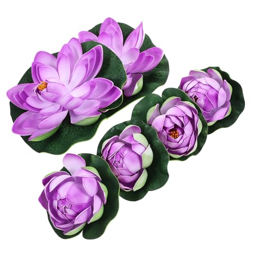 ABOOFAN 6Piezas Lirios de Artificiales Lirios y Color para Decoración de Estanques y Acuarios Plantas de Flotantes Simuladas