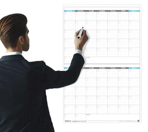 JJH Planners - Laminated Blank - 24" x 36" - Large - Erasable 2 Month Vertical Wall Planner (2Mv-24x36)