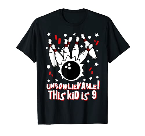 Bowling Party 9th Birthday Boy Cool UnBOWLievable Bowl regalo Camiseta