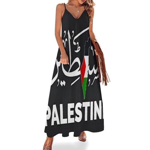 Robe longue imprimé drapeau palestinien idéale pour vos journées décontractées à la plage