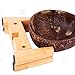 Dog Bowl for Cats and Small Dogs - All-Natural, Polished Coconut Shell Bowl with Wood Stand - Elevated/Raised 5-inch Total Height - Food-Contact Suitable