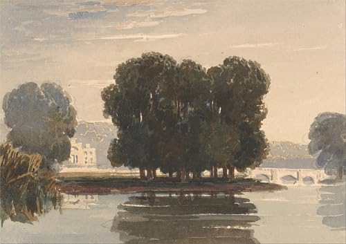 IPLUPJDY Lienzo Poster Clásicas Poster Cuadro Sobre Lienzo Puente de Richmond por David Cox para Decoración de Paredes 60x90cm