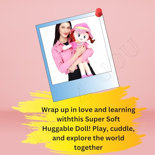 Image of Fun4you Assorted Winkey Soft Doll for Kids (80 cm) Cute Plush Toy for Girls & Boys | Large Cuddly Companion, Adorable Soft Stuffed Toy Doll for Girls, Big Size Birthday Gift for Toddlers (Pink)