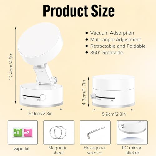 Image of 2026 New Vacuum Magnetic Suction Phone Holder, Magnetic Suction Phone Mount, Foldable and Retractable Double-Sided Phone Holder, Adjustable Strong Car Mount (White)