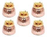 GoldGiftIdeas Decorative Hammered Dry Fruit Bowl with Lid (Gold Plated), Indian Return Gifts for Poo