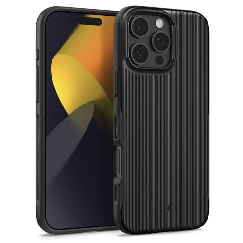 Image of CASEOLOGY by Spigen Dual Grip Mag for iPhone 16 Pro Case [Enhanced Grip Design] Magnetic Protection Back Cover Case for iPhone 16 Pro (TPU and PC | Onyx Black)