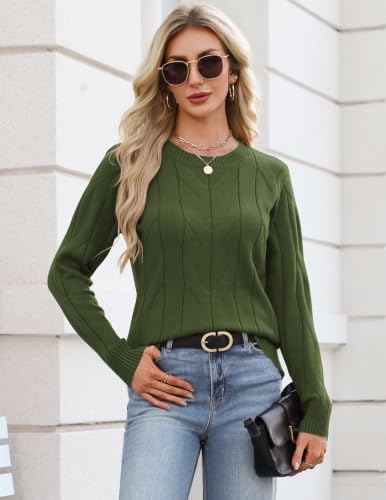 Zeagoo Sweaters for Women Cable Knit Long Sleeve Crewneck Fall Winter Tops | Soft Warm Cozy Knitted Pullover Sweater, Lightweight Cute Trendy Fashion Comfy Clothing - image 2