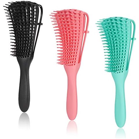 tonyg-p 3 Pack Detangling Brush Detangler Hair Brush for Afro America Textured 3a to 4c Kinky Wavy, Curly, Coily, Wet/Dry Hair, Easy to Clean (Pink/Blue/Black) Cover