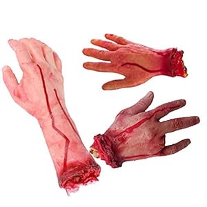 sage Square Combo of Fake Cosmetic Bloody arm Hand for Prank Halloween Party Props Cosplay Decorations (Set of 3) (Long…