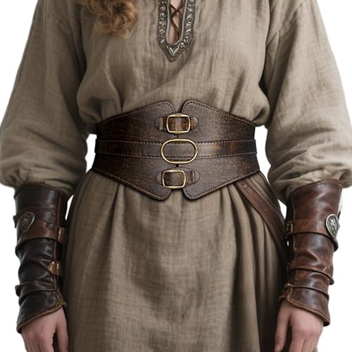 L'VOW Women's Viking Leather Corset Belt - Renaissance Cinch Belt for Halloween Medieval Daily Wear2
