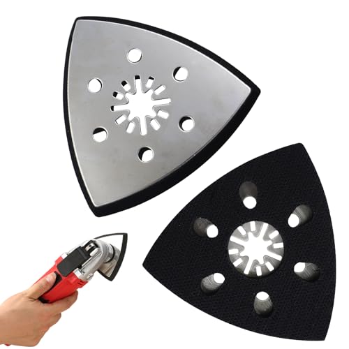 2 Stück Schleifplatte Dreieck 93 mm Multitool Schleifplatte Dreieckschleifer Zubehör Schleifen und Polieren für Holz Hartplastik Metall Entrosten