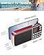 PRUNUS J-189 FM/UKW Kleines Radio mit Bluetooth, Kofferradio mit Heavy Bass Lautsprechern, TF/USB/AUX-Player, Digital Radio mit Akku Wiederaufladbare, LED-Taschenlampe(Rot)