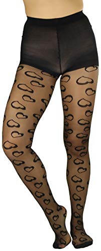 Image of ToBeInStyle Women's Valentine Day Themed Opaque Sheer Pantyhose w /Heart Love