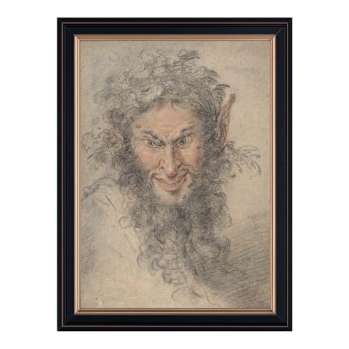 Vintage Framed Mythical Forest Spirit Wall Art Canvas Print Oil Paintings Reproduction World Classics Retro Gothic Poster Painting Wall Decor Elegant Home Decoration Living Room Bedroom (Retro Framed,12L"X16W")