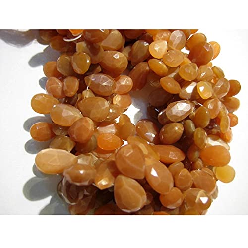 Pierre de lune orange LKBEADS perles poires facettées 10x6mm sans défaut pour enfilage