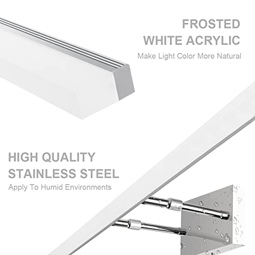 Image of Aipsun 48 inch LED Vanity Lights Adjustable Bathroom Wall Light Fixtures Bathroom Lighting Fixture Over Mirror Chrome Modern Vanity Lighting 5500K