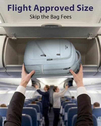 Image of MATEIN Laptop Backpack 17 Inch, Womens Large Work Commute Backpack with Front Pocket, Water Resistant Anti Theft Computer Bag for Students, Travel Daypack with Luggage Strap, Haze Blue